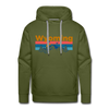 Premium Wyoming Hoodie - Retro Mountain & Birds Premium Men's Wyoming Sweatshirt / Hoodie