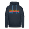 Premium Snowmass, Colorado Hoodie - Retro Mountain & Birds Premium Men's Snowmass Sweatshirt / Hoodie - navy