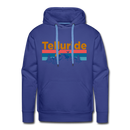Premium Telluride, Colorado Hoodie - Retro Mountain & Birds Premium Men's Telluride Sweatshirt / Hoodie - royalblue