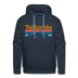 Premium Telluride, Colorado Hoodie - Retro Mountain & Birds Premium Men's Telluride Sweatshirt / Hoodie - navy