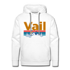 Premium Vail, Colorado Hoodie - Retro Mountain & Birds Premium Men's Vail Sweatshirt / Hoodie - white