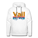 Premium Vail, Colorado Hoodie - Retro Mountain & Birds Premium Men's Vail Sweatshirt / Hoodie - white