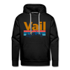 Premium Vail, Colorado Hoodie - Retro Mountain & Birds Premium Men's Vail Sweatshirt / Hoodie - black