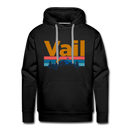 Premium Vail, Colorado Hoodie - Retro Mountain & Birds Premium Men's Vail Sweatshirt / Hoodie - black