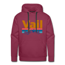 Premium Vail, Colorado Hoodie - Retro Mountain & Birds Premium Men's Vail Sweatshirt / Hoodie - burgundy