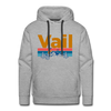 Premium Vail, Colorado Hoodie - Retro Mountain & Birds Premium Men's Vail Sweatshirt / Hoodie - heather grey
