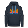 Premium Vail, Colorado Hoodie - Retro Mountain & Birds Premium Men's Vail Sweatshirt / Hoodie - navy