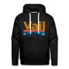 Premium Vail, Colorado Hoodie - Retro Mountain & Birds Premium Men's Vail Sweatshirt / Hoodie - charcoal grey
