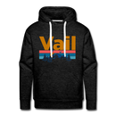 Premium Vail, Colorado Hoodie - Retro Mountain & Birds Premium Men's Vail Sweatshirt / Hoodie - charcoal grey