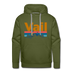 Premium Vail, Colorado Hoodie - Retro Mountain & Birds Premium Men's Vail Sweatshirt / Hoodie - olive green