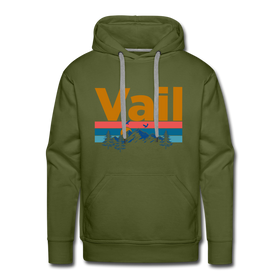 Premium Vail, Colorado Hoodie - Retro Mountain & Birds Premium Men's Vail Sweatshirt / Hoodie