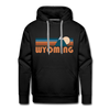Premium Wyoming Hoodie - Retro Mountain Premium Men's Wyoming Sweatshirt / Hoodie