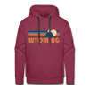 Premium Wyoming Hoodie - Retro Mountain Premium Men's Wyoming Sweatshirt / Hoodie