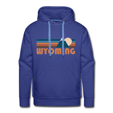 Premium Wyoming Hoodie - Retro Mountain Premium Men's Wyoming Sweatshirt / Hoodie - royal blue