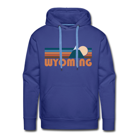Premium Wyoming Hoodie - Retro Mountain Premium Men's Wyoming Sweatshirt / Hoodie - royal blue