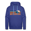 Premium Wyoming Hoodie - Retro Mountain Premium Men's Wyoming Sweatshirt / Hoodie