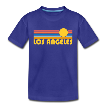 Los Angeles, California Toddler T-Shirt - Retro Sun Los Angeles Toddler Tee - royal blue