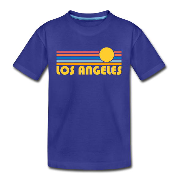 Los Angeles, California Toddler T-Shirt - Retro Sun Los Angeles Toddler Tee - royal blue