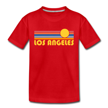 Los Angeles, California Toddler T-Shirt - Retro Sun Los Angeles Toddler Tee - red
