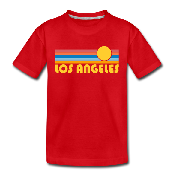 Los Angeles, California Toddler T-Shirt - Retro Sun Los Angeles Toddler Tee - red