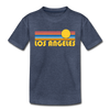 Los Angeles, California Toddler T-Shirt - Retro Sun Los Angeles Toddler Tee - heather blue