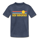 Los Angeles, California Toddler T-Shirt - Retro Sun Los Angeles Toddler Tee - heather blue