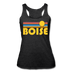Boise, Idaho Tank Top - Retro Sun Women’s Boise Tri-Blend Racerback Tank - heather black