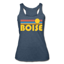 Boise, Idaho Tank Top - Retro Sun Women’s Boise Tri-Blend Racerback Tank - heather navy
