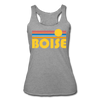 Boise, Idaho Tank Top - Retro Sun Women’s Boise Tri-Blend Racerback Tank - heather grey