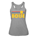 Boise, Idaho Tank Top - Retro Sun Women’s Boise Tri-Blend Racerback Tank - heather grey