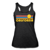 California Tank Top - Retro Sun Women’s California Tri-Blend Racerback Tank - heather black