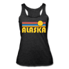 Alaska Tank Top - Retro Sun Women’s Alaska Tri-Blend Racerback Tank - heather black