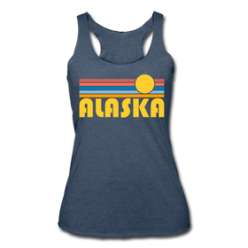 Alaska Tank Top - Retro Sun Women’s Alaska Tri-Blend Racerback Tank - heather navy