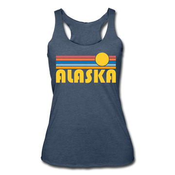 Alaska Tank Top - Retro Sun Women’s Alaska Tri-Blend Racerback Tank - heather navy