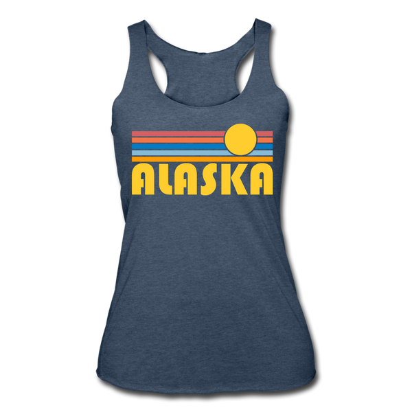 Alaska Tank Top - Retro Sun Women’s Alaska Tri-Blend Racerback Tank - heather navy