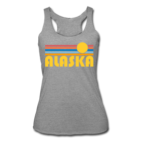 Alaska Tank Top - Retro Sun Women’s Alaska Tri-Blend Racerback Tank - heather grey