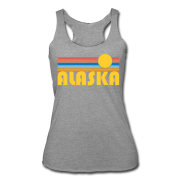 Alaska Tank Top - Retro Sun Women’s Alaska Tri-Blend Racerback Tank - heather grey