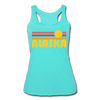Alaska Tank Top - Retro Sun Women’s Alaska Tri-Blend Racerback Tank - turquoise