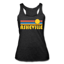 Asheville, North Carolina Tank Top - Retro Sun Women’s Asheville Tri-Blend Racerback Tank - heather black