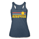 Asheville, North Carolina Tank Top - Retro Sun Women’s Asheville Tri-Blend Racerback Tank - heather navy