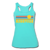 Asheville, North Carolina Tank Top - Retro Sun Women’s Asheville Tri-Blend Racerback Tank - turquoise