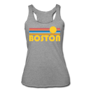 Boston, Massachusetts Tank Top - Retro Sun Women’s Boston Tri-Blend Racerback Tank - heather grey
