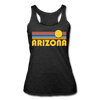 Arizona Tank Top - Retro Sun Women’s Arizona Tri-Blend Racerback Tank - heather black