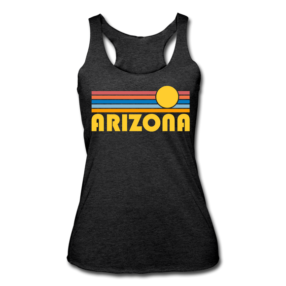 Arizona Tank Top - Retro Sun Women’s Arizona Tri-Blend Racerback Tank - heather black