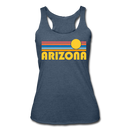 Arizona Tank Top - Retro Sun Women’s Arizona Tri-Blend Racerback Tank - heather navy