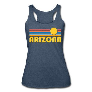 Arizona Tank Top - Retro Sun Women’s Arizona Tri-Blend Racerback Tank - heather navy