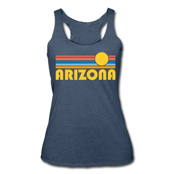 Arizona Tank Top - Retro Sun Women’s Arizona Tri-Blend Racerback Tank - heather navy