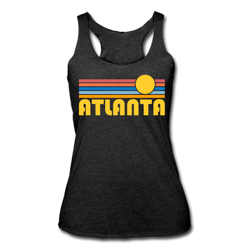 Atlanta, Georgia Tank Top - Retro Sun Women’s Atlanta Tri-Blend Racerback Tank - heather black