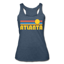 Atlanta, Georgia Tank Top - Retro Sun Women’s Atlanta Tri-Blend Racerback Tank - heather navy