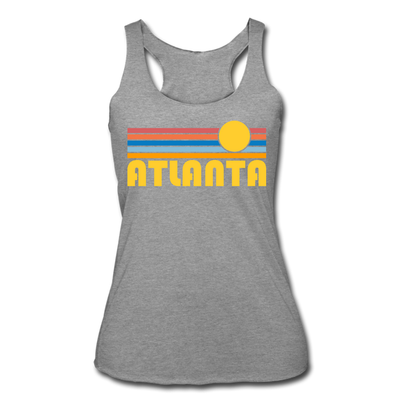 Atlanta, Georgia Tank Top - Retro Sun Women’s Atlanta Tri-Blend Racerback Tank - heather grey